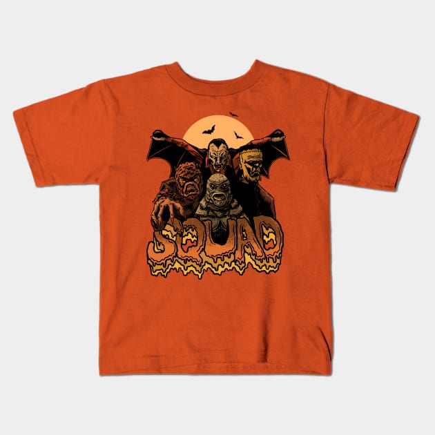 Monster Squad Kids T-Shirt by The Spooky King